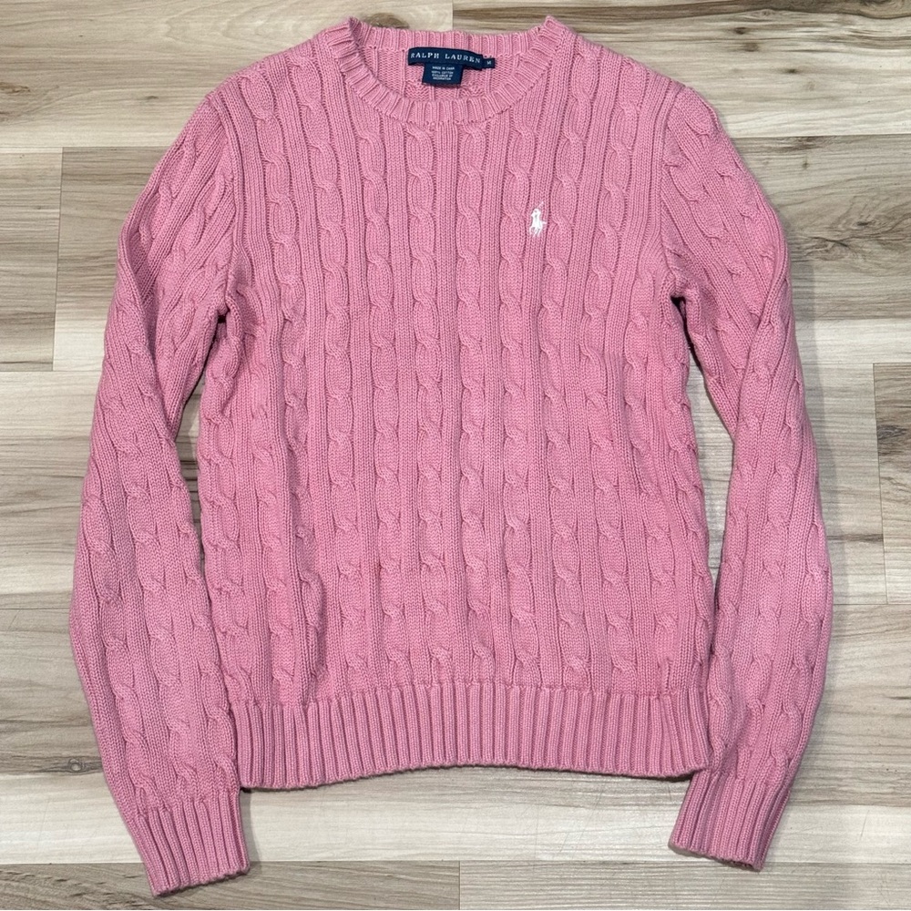 Ralph Lauren Pink Cable Knit Sweater